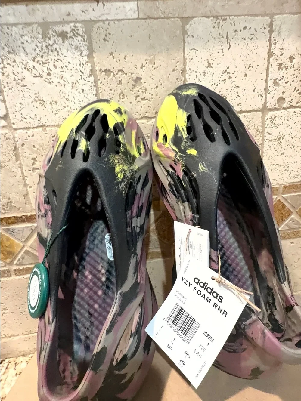 Yeezy Foam Clog-Style Slip-On Shoes in Black, Yellow & Pink Authentic NWT